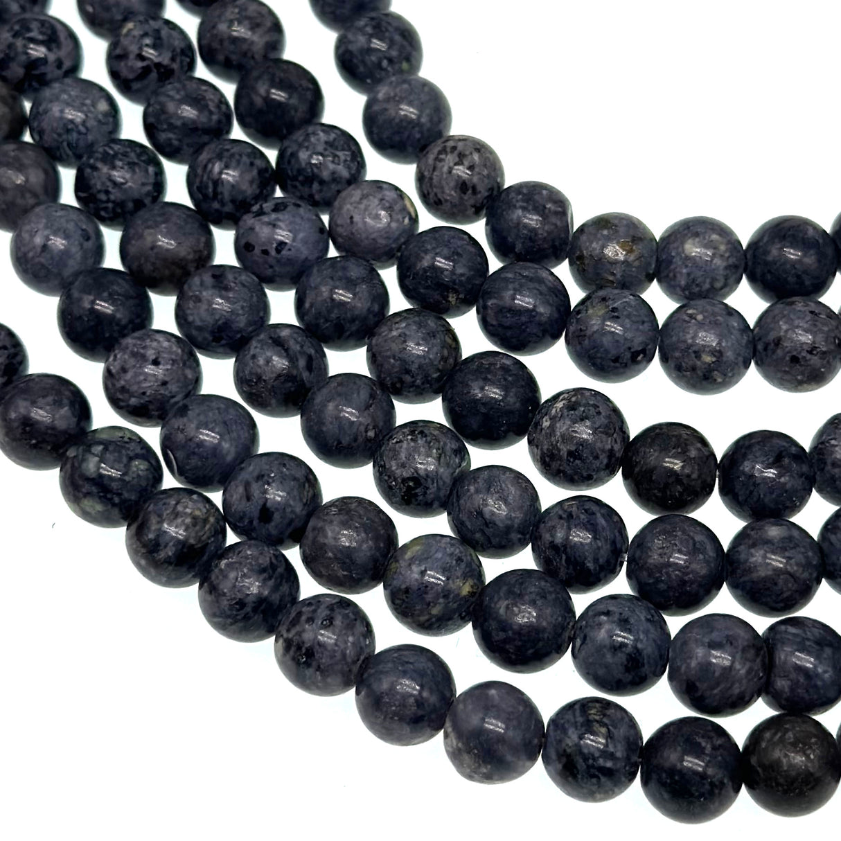 8mm charcoal crazy agate - round - smooth