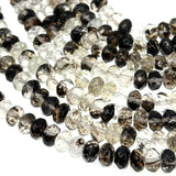 8x5mm · BLACK WATERMELON STONE · rondelle · faceted · 15" strand · approx. 70 beads · G22-2