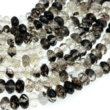 8x5mm - Black Watermelon Stone - Rondelle - Faceted