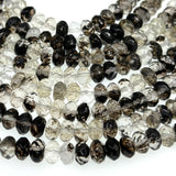 8x5mm · BLACK WATERMELON STONE · rondelle · faceted · 15" strand · approx. 70 beads · G22-2