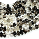 8x5mm - Black Watermelon Stone - Rondelle - Faceted