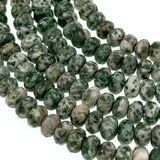 8x5mm - Green Spot Stone - Rondelle - Faceted