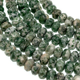 8x5mm - Green Spot Stone - Rondelle - Faceted