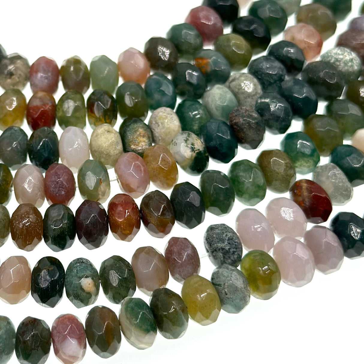 8x5mm - Indian Agate - Rondelle - Faceted