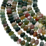 8x5mm - Indian Agate - Rondelle - Faceted