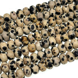 8x5mm · DALMATIAN JASPER · rondelle · faceted · 15" strand · approx. 70 beads · G22-5