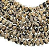 8x5mm · DALMATIAN JASPER · rondelle · faceted · 15" strand · approx. 70 beads · G22-5