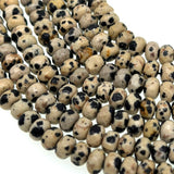 8x5mm · DALMATIAN JASPER · rondelle · faceted · 15" strand · approx. 70 beads · G22-5