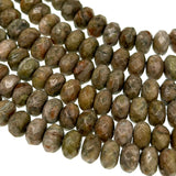 8x5mm - Pale Unakite - Rondelle - Faceted