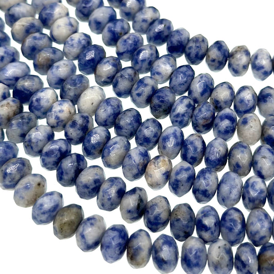 8x5mm · BLUE SPOT STONE · rondelle · faceted · 15" strand · approx. 70 beads · G22-3