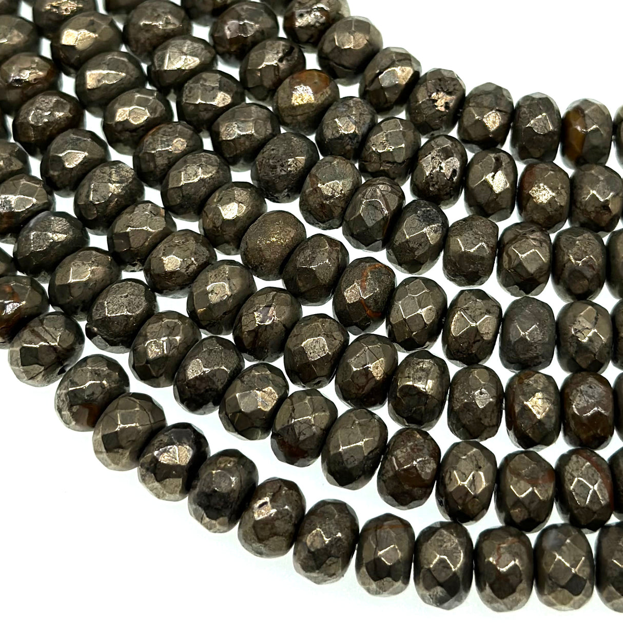 8x5mm - Pyrite - Rondelle - Faceted