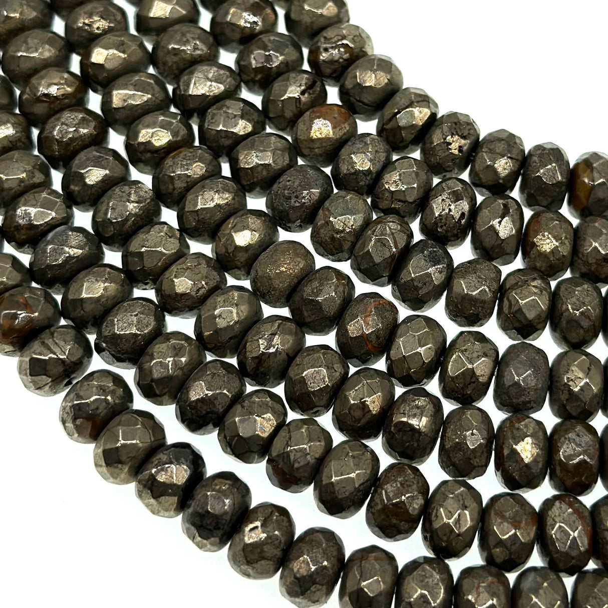 8x5mm - Pyrite - Rondelle - Faceted