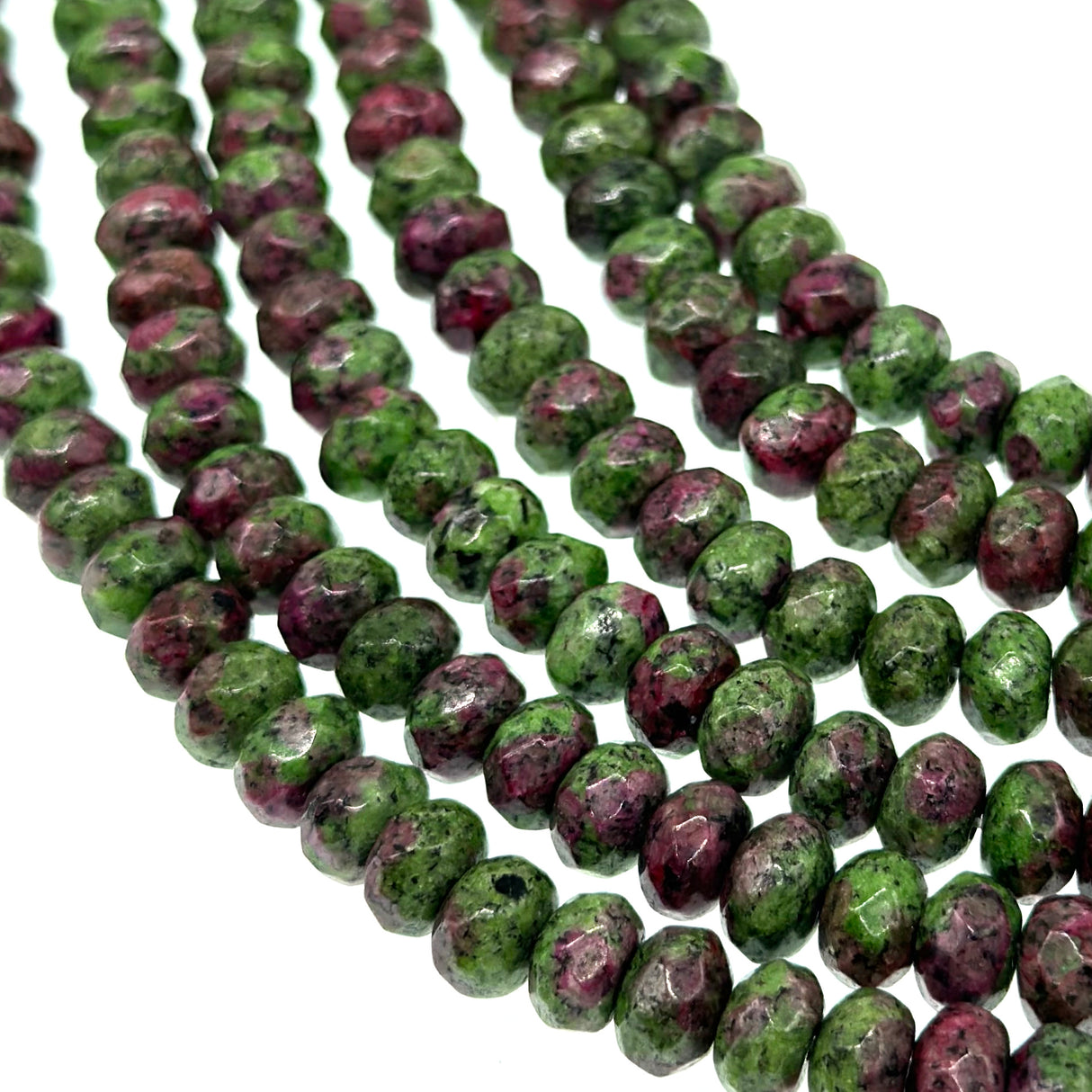 8x5mm - Ruby in Zoisite - Rondelle - Faceted (dyed)