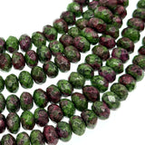 8x5mm - Ruby in Zoisite - Rondelle - Faceted (dyed)