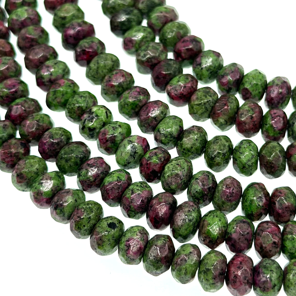 8x5mm - Ruby in Zoisite - Rondelle - Faceted (dyed)