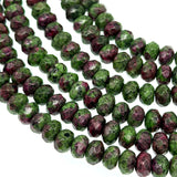 8x5mm - Ruby in Zoisite - Rondelle - Faceted (dyed)