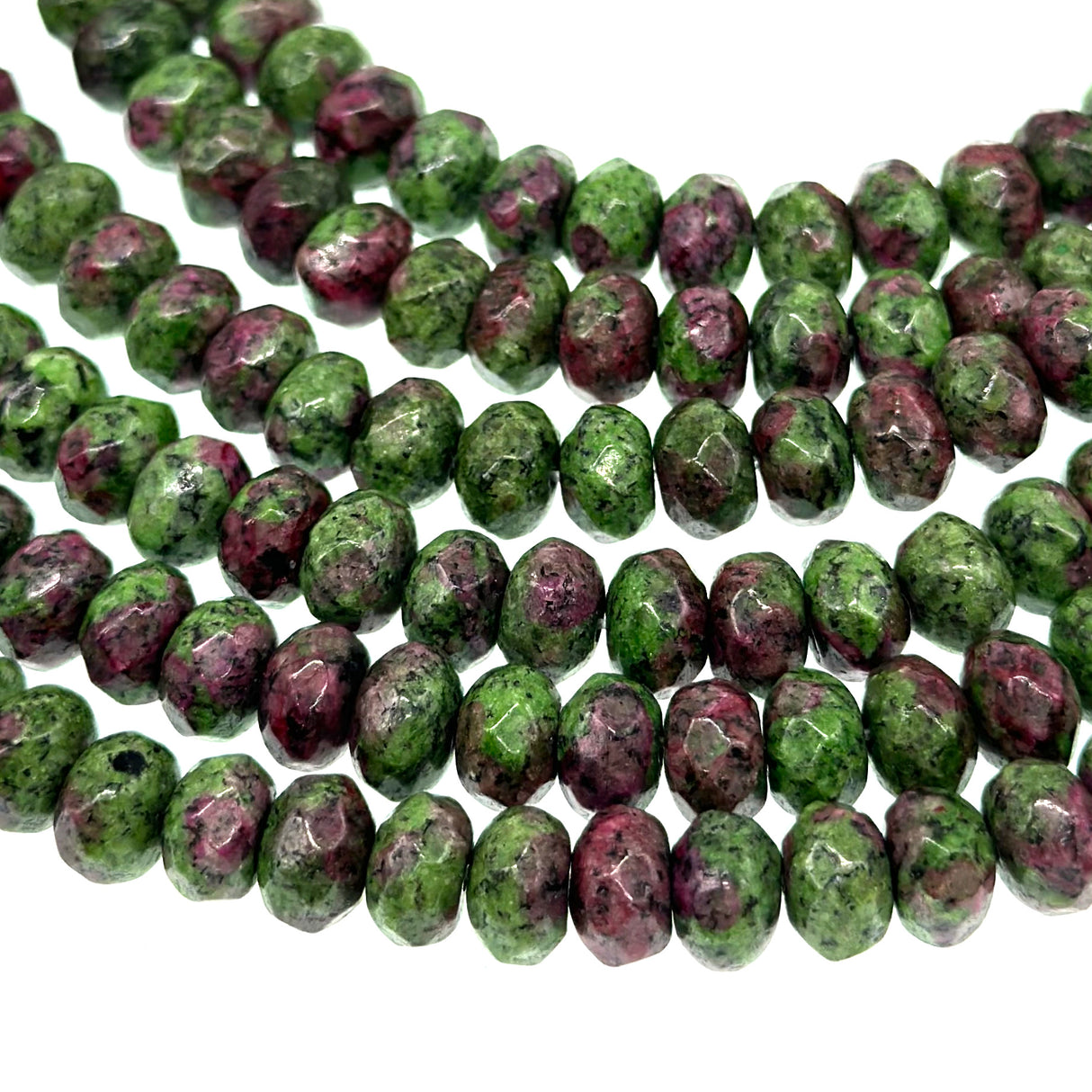 8x5mm - Ruby in Zoisite - Rondelle - Faceted (dyed)