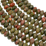 8x5mm - Unakite - Rondelle - Faceted