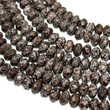 8x5mm - Snowflake Obsidian - Rondelle - Faceted