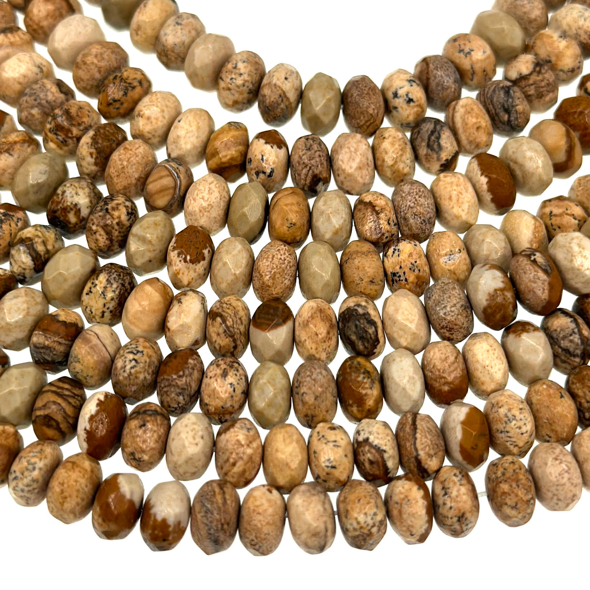 8x5mm - Picture Jasper - Rondelle - Faceted