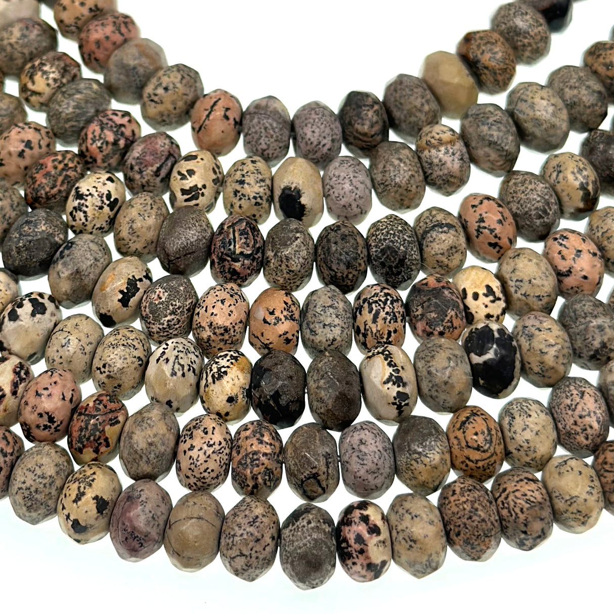 8x5mm - Dendritic Jasper - Rondelle - Faceted