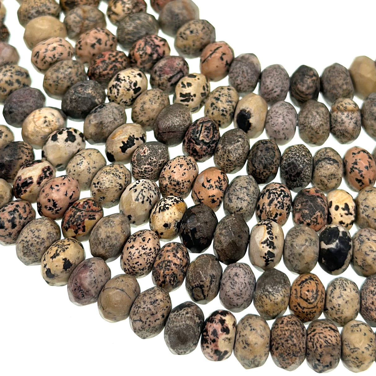 8x5mm - Dendritic Jasper - Rondelle - Faceted