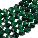 8mm - Green Tiger Eye - Star Cut - Faceted