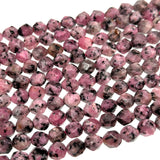 8mm - Light Pink Sesame Jasper - Star Cut - Faceted