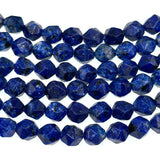 8mm  dark blue sesame jasper beads (dyed) - star cut - faceted - 15" strand - approx. 45 beads