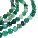 6mm seagreen striped agate beads - round - smooth - 15" strand - approx. 60 beads ST1-10