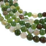 6mm lime green striped agate beads - round - smooth - 15" strand - approx. 60 beads ST1-13