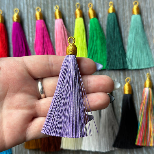 3" lavender gold top tassel