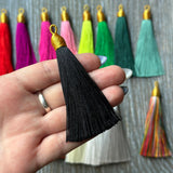 3"  black gold top tassel