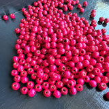 8mm PINK wood beads