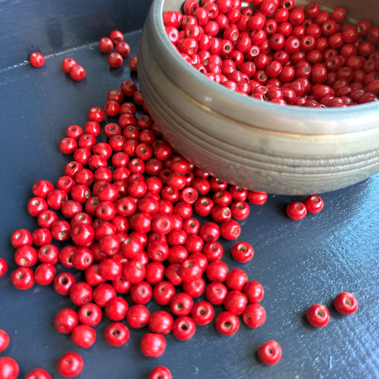 8mm RED wood beads